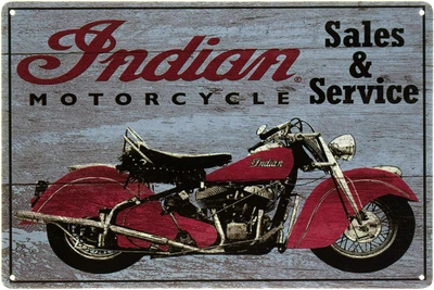 Металлическая табличка "Indian Motorcycle (Sales & Service)" (ms-103436)