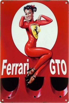 Металлическая табличка "Ferrari GTO (Pin Up)" (ms-103529)