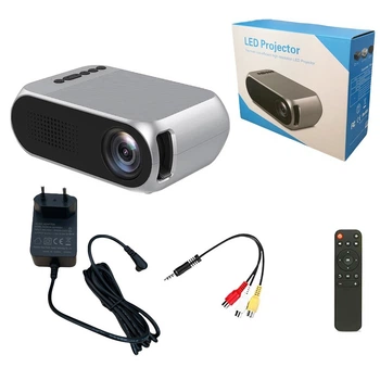 Портативный мультимедийный проектор домашний Projector LED GTM YG-320 серый с динамиком