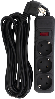 Сетевой фильтр Patron 10 А 250 В 3х1 мм² 3 розетки 5 м Black (SP-1035)