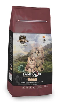 LANDOR Полнорационный сухой корм для котят Утка с рисом 10 кг