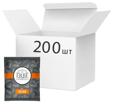 Упаковка черного чая Erbe Assam в пакетиках 200 шт х 1.5 г (4820097819745)