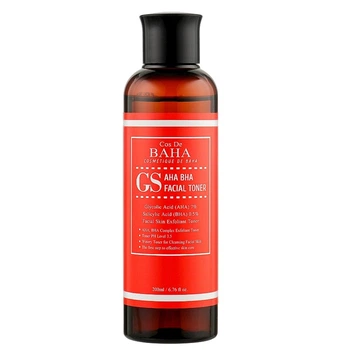 Отшелушивающий тонер с кислотами для проблемной кожи лица Cos de Baha GS AHA BHA Facial Toner 200 ml
