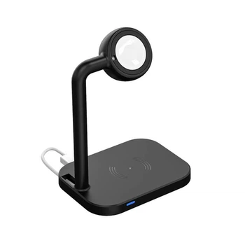 Зарядка беспроводная Qi 2in1 wireless charger JYD WC109 |15W Max| Black Док-станция для iPhone + iWatch + Airpods (WC109B)