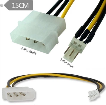 Переходник питания MOLEX (молекс) 4 pin -> 3 pin для кулера fan кулер кабель питание cooler (528894786) Разноцветный