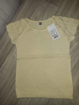 В'язаний джемпер для дівчинки без рукавів Mari-Knit 0712 р68 128см молочний 13022