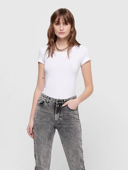 Футболка ONLY ONLLIVE LOVE LIFE S/S ONECK TOP NOOS JRS XS Белый 15205059-White