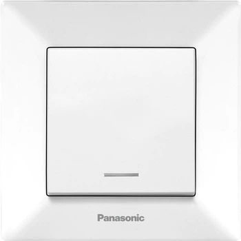 Вимикач Panasonic Arkedia Slim одноклавішний з підсвічуванням Білий (WNTC00022WH-UA)
