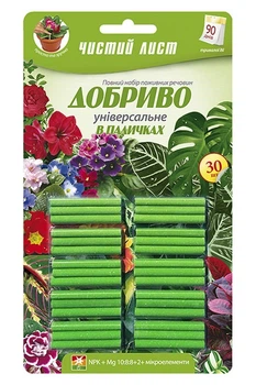 Удобрение длительного действия в палочках Чистый лист универсальное 30 шт Kvitofor 39232