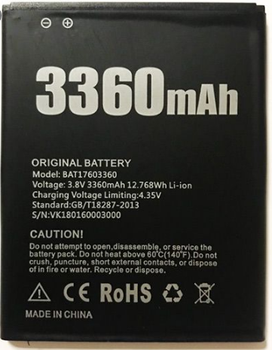 Аккумулятор Doogee X10/ X10s / BAT17603360 3360 mAh AAA Original PRC