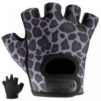 Рукавички жіночі для фітнесу Contraband Pink Label 5297 Leopard Print Gloves (Сірий XS)