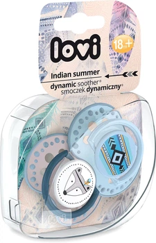 Пустышка Lovi Indian summer Boy силиконовая динамическая 18+ месяцев Голубая 2 шт (22/876boy)