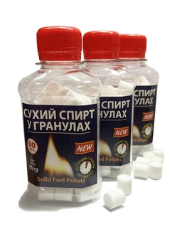 Горючее сухое 60 шт. в таблетках + горелка Ledocool (сухой спирт), разжигатель огня (3 упаковки) К-Th0321/3