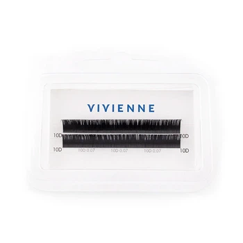Ресницы для наращивания 2 линии 0.07 толщина C изгиб длина 15 ELITE Vivienne черные