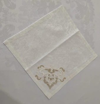 Салфетка велюровая Acme с кружевом 35*35 Melisa Krem