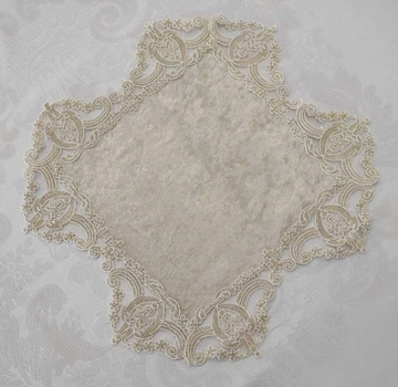 Серветка велюрова Acme з мереживом 40*40