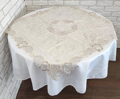 Квадрат велюровый Acme с кружевом 100*100 Rose Cappicino