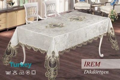 Скатерть велюр Sagol 160x220 IREM Cappucino