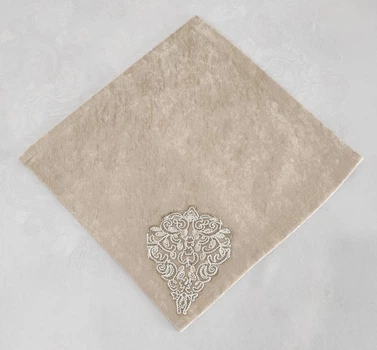 Салфетка велюровая Acme с кружевом 35*35 Queen Cappicino
