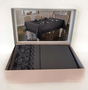 Скатерть Set Maison D'or 160х270+6psc Palmer Grey-Black