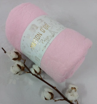 Простынь на резинке 180x200 махра Jacquard с наволочками Maison Dor Pink