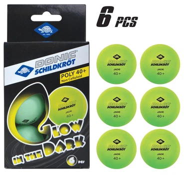 М'ячі Donic Glow 40+ 6шт зелений 40 мм (608507)