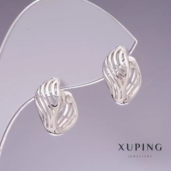 Сережки Xuping 13х7мм родій, ida55589