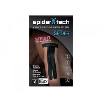 Кинезиологический тейп для ліктя SpiderTech Elbow Spider 6 шт. (NI0100.12.TN21) Black