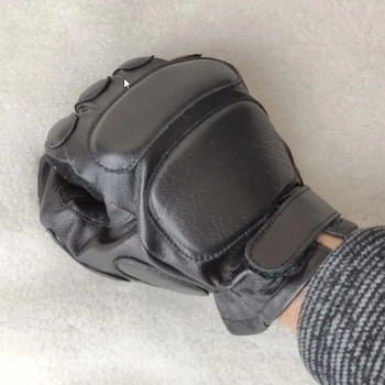Мужские тактические кожаные перчатки для военных (спецназ) без подкладки GlovesUA мод.312а р.11 черные