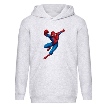 Худи детская Человек Паук 008 (Spider Man) серый (SPM gry 008) 128 см