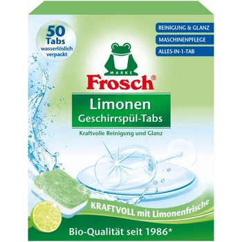 Таблетки для миття посуду в посудомийних машинах Frosch Лимон 50 шт (4001499947315)