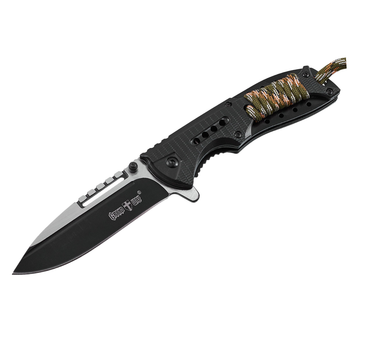 Нож тактический, складной нож карманный для рыблки, охоты, Bounce TO-8344, черный