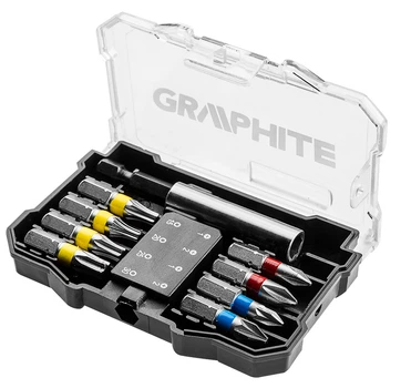 Биты GRAPHITE сталь S2 25 мм удлинитель 60 мм набор 10 шт (696223)