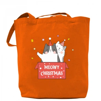 Шопер Meowy Christmas ( present box ) Помаранчевий