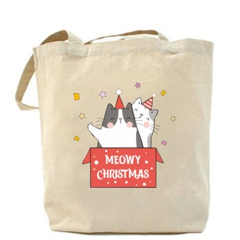 Шопер Meowy Christmas ( present box ) Бежевий
