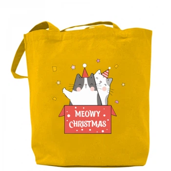 Шопер Meowy Christmas ( present box ) Жовтий