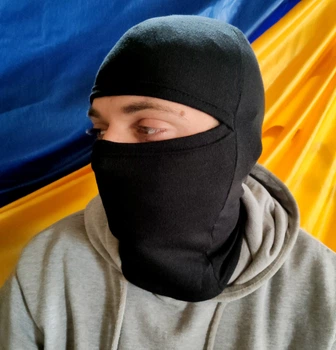 Балаклава подшлемник S&L мультифункциональная 3 в 1 весна лето трикотажная длинная черная (202-ТД)