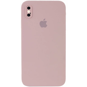 Чехол Silicone Full case camera SQUARE (квадратные) для IPhone Xs Max Pink Sand (01) пудра