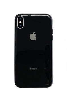 Чохол Silicone Glass Case для iPhone X/Xs (05) Black чорний