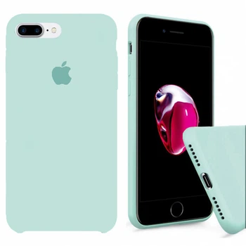 Чехол Silicone FULL case для IPhone 8 Plus Sea Blue бирюза