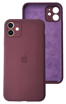 Чохол Silicone case Full Camera Protective для IPhone 11 Marsala марсала