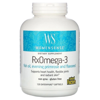 Пищевая добавка Natural Factors, WomenSense, RxOmega-3, 120 мягких таблеток Enteripure