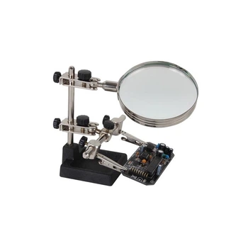Третья рука с лупой Magnifier 16129 90 мм 3x