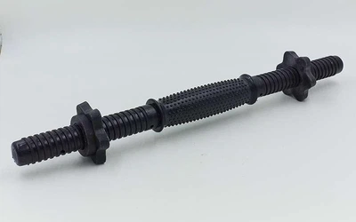 Гриф гантельный пластиковый обрезиненный с замками Zelart TA-80257-35 длина 35 см d-25 мм