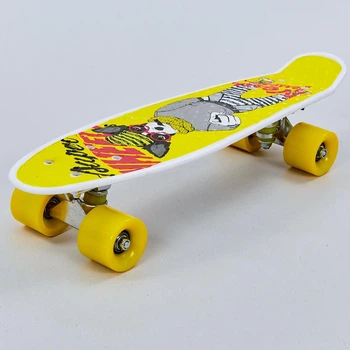 Скейт Пенни Борд Penny Board Dog 13-4 с собакой White-Yellow