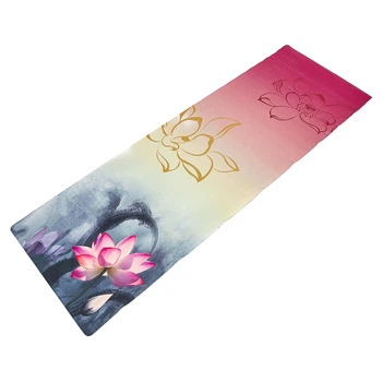 Коврик для фитнеса и йоги джутовый каучуковый Zelart 7157-4 2x-слойный 3мм Grey-Pink-White