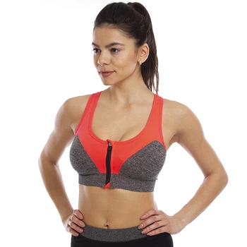 Спортивный топ для фитнеса и йоги Zelart 0228 размер L (44-48) Orange-Grey