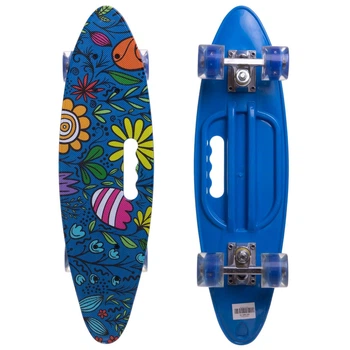 Пенні Борд Penny Cruiser круизер з ручкою Profi 885-14 синій з світяться колесами