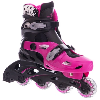 Роликовые коньки раздвижные Zelart 2920 размер 31-34 Black-Pink