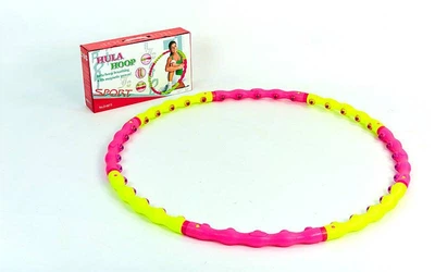 Обруч массажный хула хуп Hula Hoop MAGNETIC SP-Planeta Sport 6013 диаметр 100 см Pink-Yellow